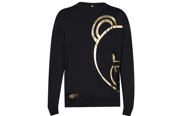 Moschino Toy Bear Metallic Print Sweatshirt Black A1709-8113-0555