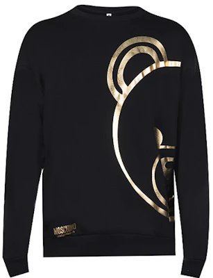 Moschino Toy Bear Metallic Print Sweatshirt Black A1709-8113-0555 Order Moschino Toy Bear Metallic Print Sweatshirt Black A1709-8113-0555