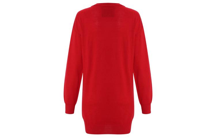 Lookbook 모스키노 트랜스포머 베어 울 드레스 레드 컬러. 0492-5501-3115