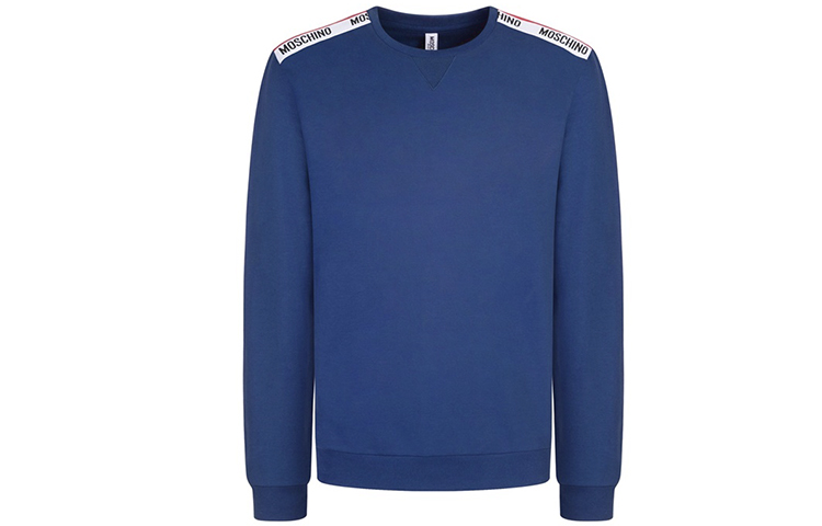 MOSCHINO Underwear Blue Cotton Crewneck Pullover Sweatshirt V1704-8112-0290