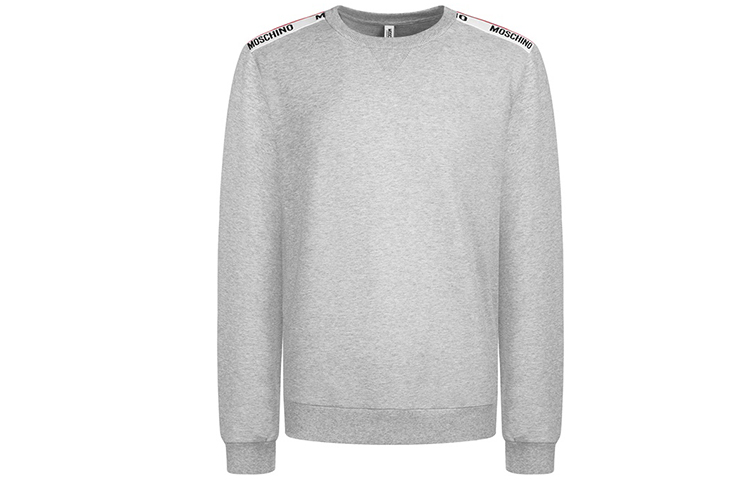 MOSCHINO Underwear Cotton Crewneck Pullover Sweatshirt Grey V1704-8112-0489