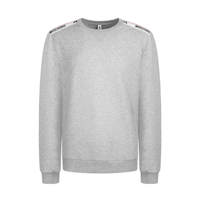 MOSCHINO Underwear Cotton Crewneck Pullover Sweatshirt Grey V1704-8112-0489