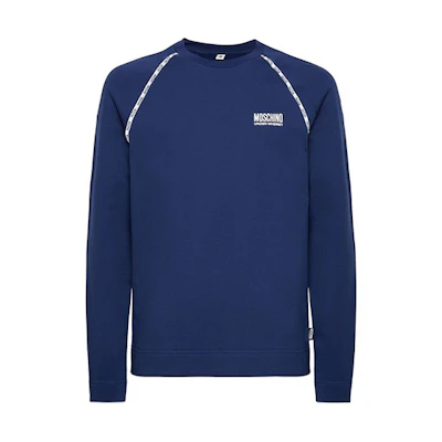MOSCHINO Underwear Logo Fleece Sweatshirt Blue 1-A1719-8111-0290