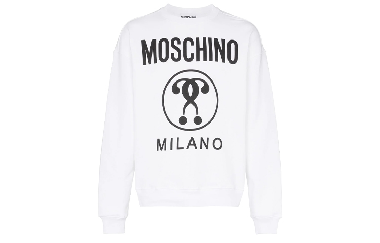 MOSCHINO Unisex Crewneck Pullover Cotton Sweatshirt - White A1704-0227-1001