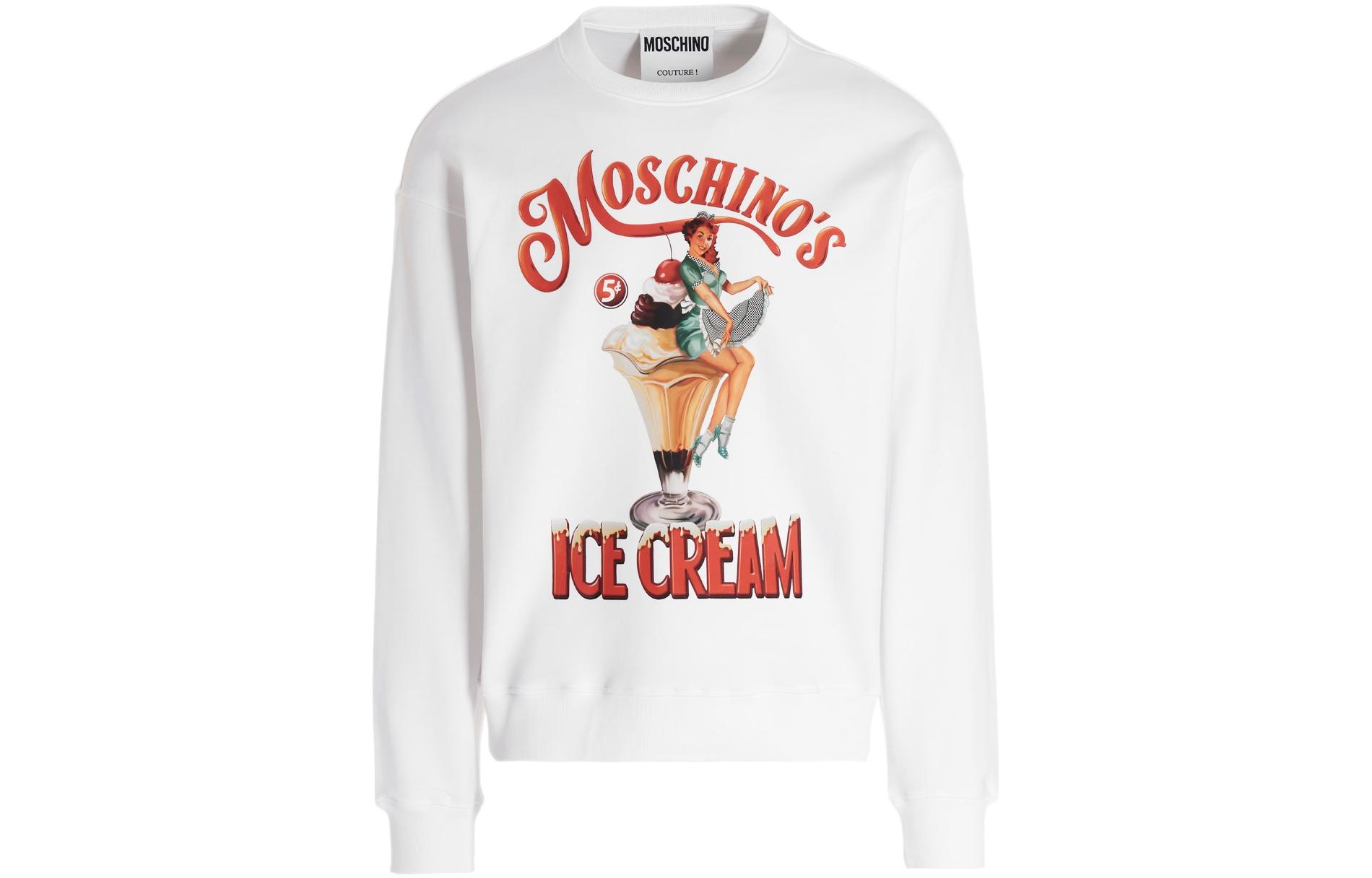 MOSCHINO Unisex Crewneck Sweatshirt White A1726-0228-1001