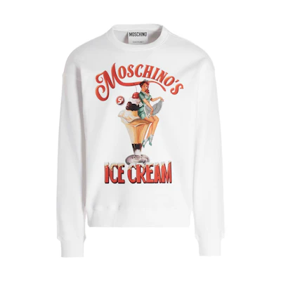 MOSCHINO Unisex Crewneck Sweatshirt White A1726-0228-1001