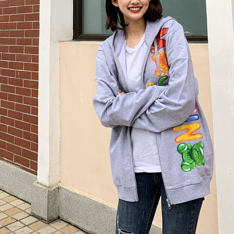 Purchase モスキーノ ユニセックス オーバーサイズ ジップアップ フーディ ジャケット グレー 3-A1702-2318-0489