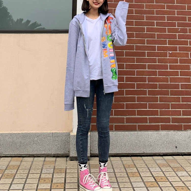 Details for モスキーノ ユニセックス オーバーサイズ ジップアップ フーディ ジャケット グレー 3-A1702-2318-0489