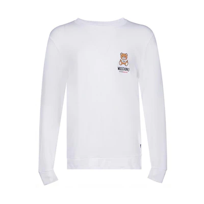 Moschino White Bear Print Pullover Sweatshirt A1811-8126-0001