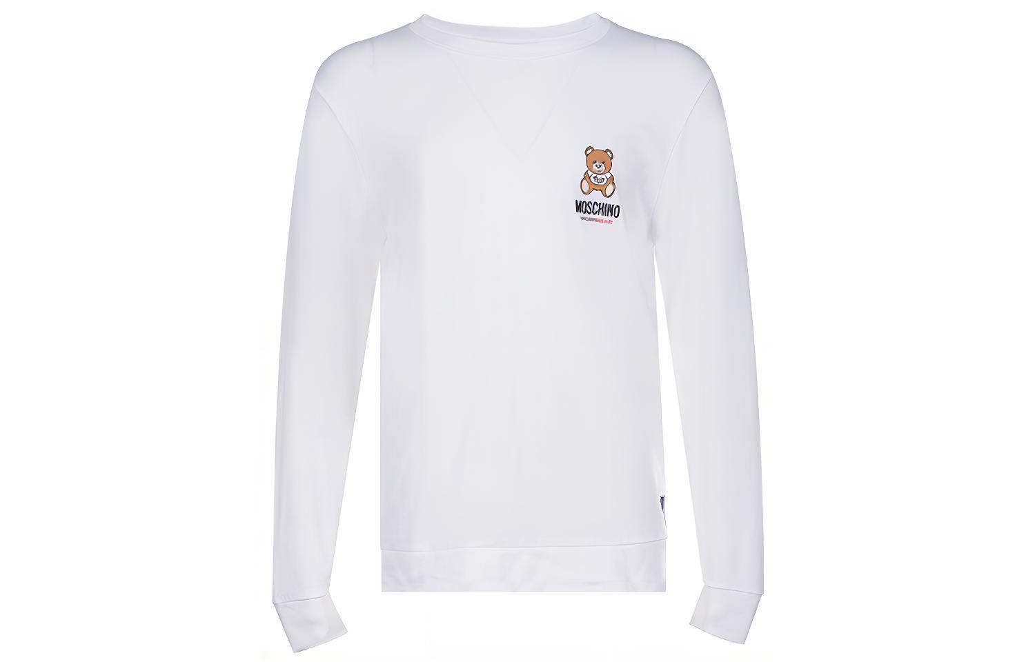 Order Moschino White Bear Print Pullover Sweatshirt A1811-8126-0001