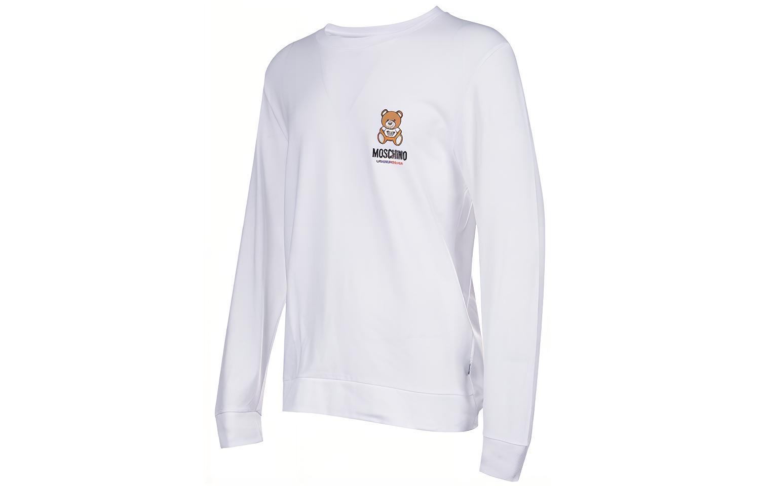 Shop Moschino White Bear Print Pullover Sweatshirt A1811-8126-0001