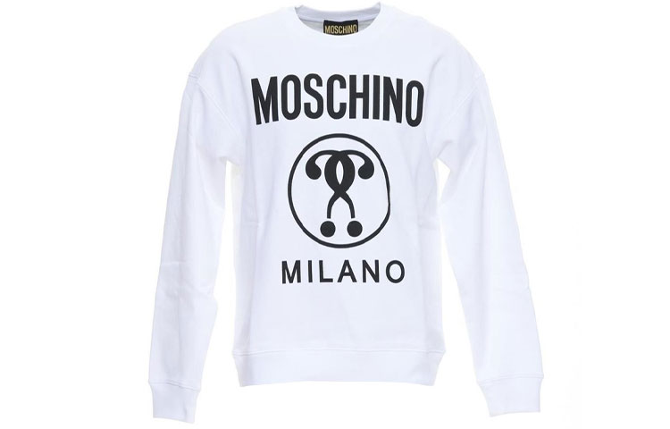 MOSCHINO White Big Logo Crewneck Sweatshirt A1702-2028-1001