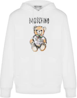 MOSCHINO White Cartoon Print Hoodie with Drawstring and Long Sleeves A1716-0228-1001 MOSCHINO White Cartoon Print Hoodie with Drawstring and Long Sleeves A1716-0228-1001