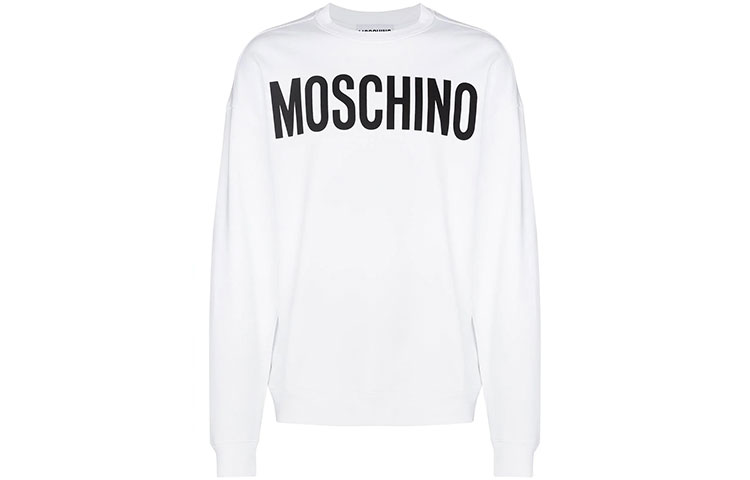 MOSCHINO White Crewneck Sweatshirt with Letter Print J1718-5227-1001