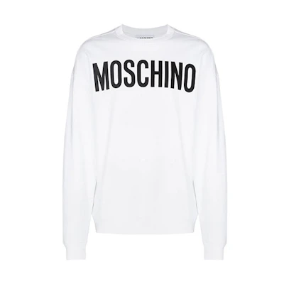 MOSCHINO White Crewneck Sweatshirt with Letter Print J1718-5227-1001