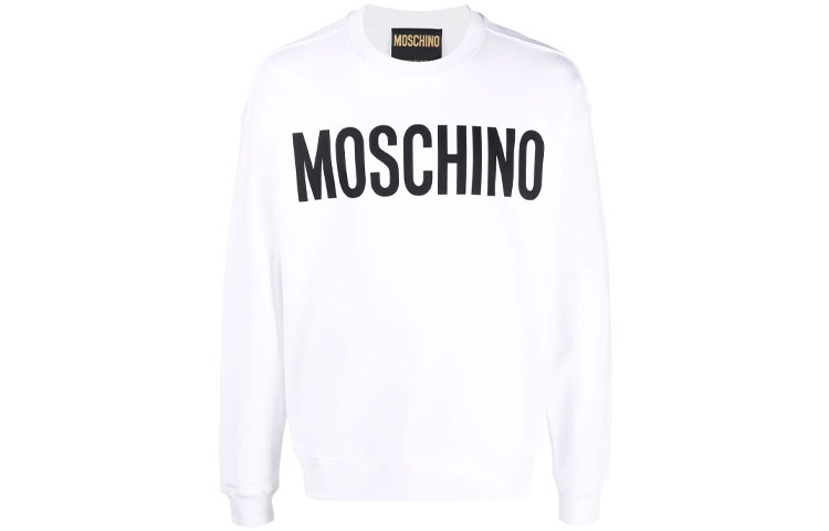 MOSCHINO White Crewneck Sweatshirt with Logo Print A1701-2028-1001