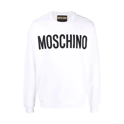 MOSCHINO White Crewneck Sweatshirt with Logo Print A1701-2028-1001