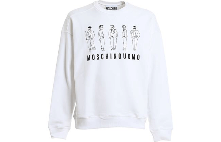 MOSCHINO White Graphic Crewneck Sweatshirt J1710-7027-1001