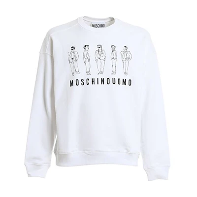 MOSCHINO White Graphic Crewneck Sweatshirt J1710-7027-1001
