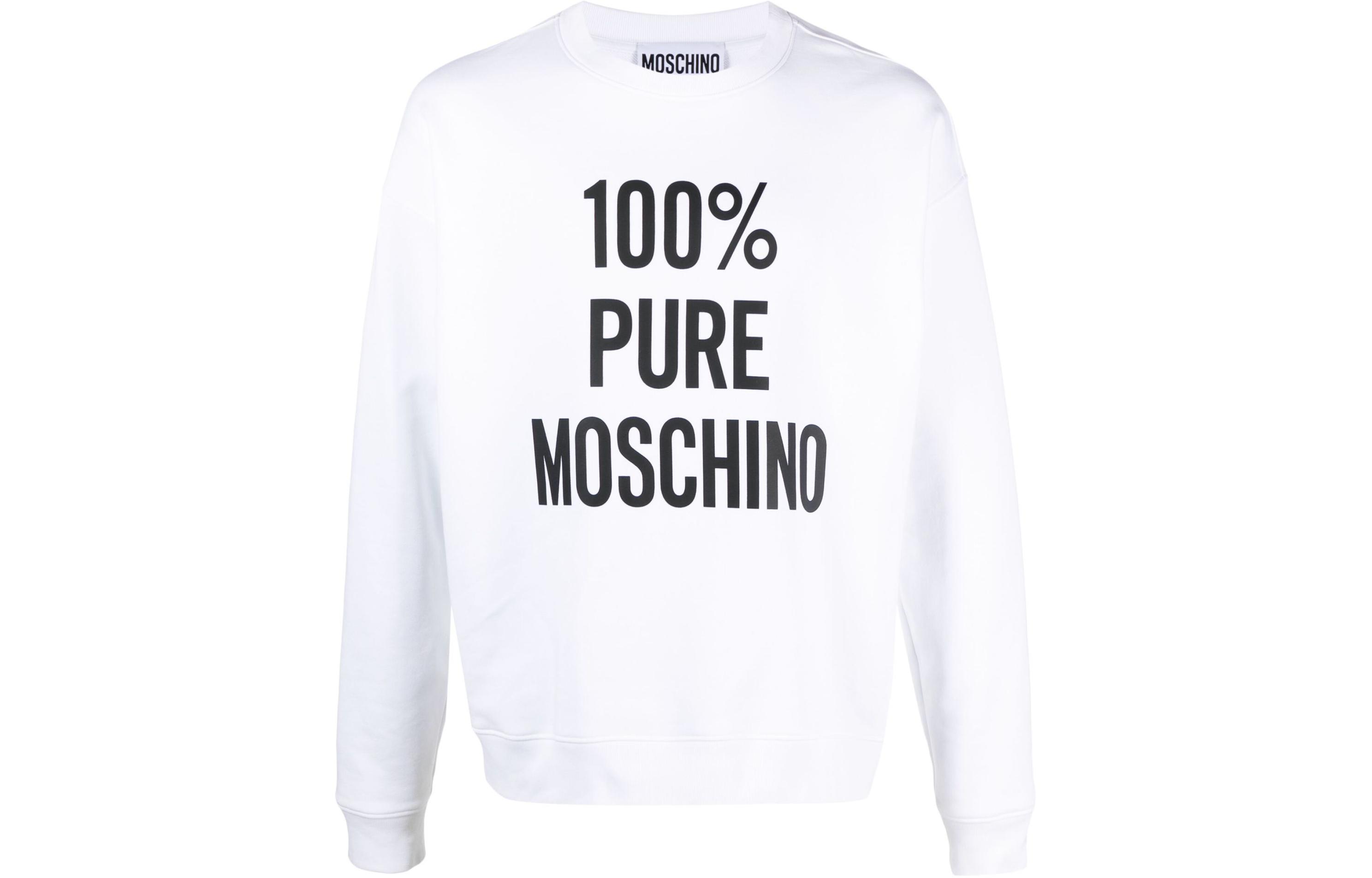 MOSCHINO White Knit Texture Long Sleeve Sweatshirt J17210228-WHITE