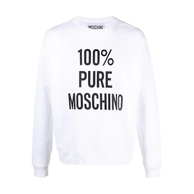 MOSCHINO White Knit Texture Long Sleeve Sweatshirt J17210228-WHITE