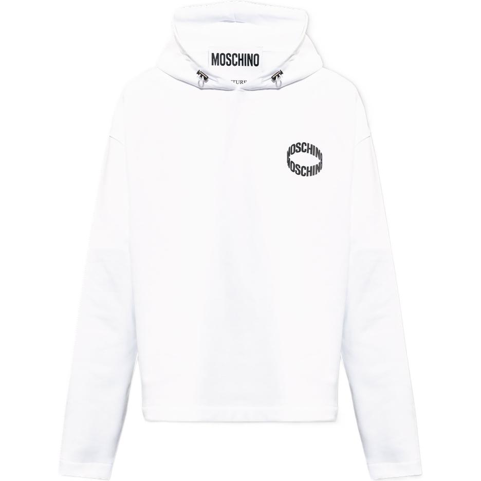 MOSCHINO White Letter Print Pullover Hoodie A1723-2028-1001