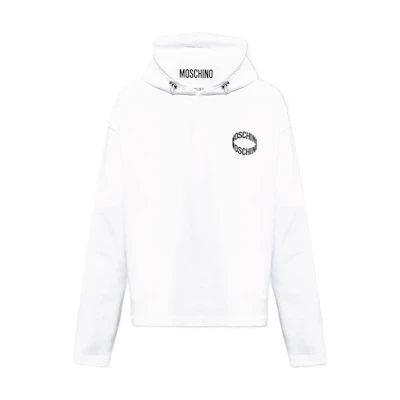 MOSCHINO White Letter Print Pullover Hoodie A1723-2028-1001