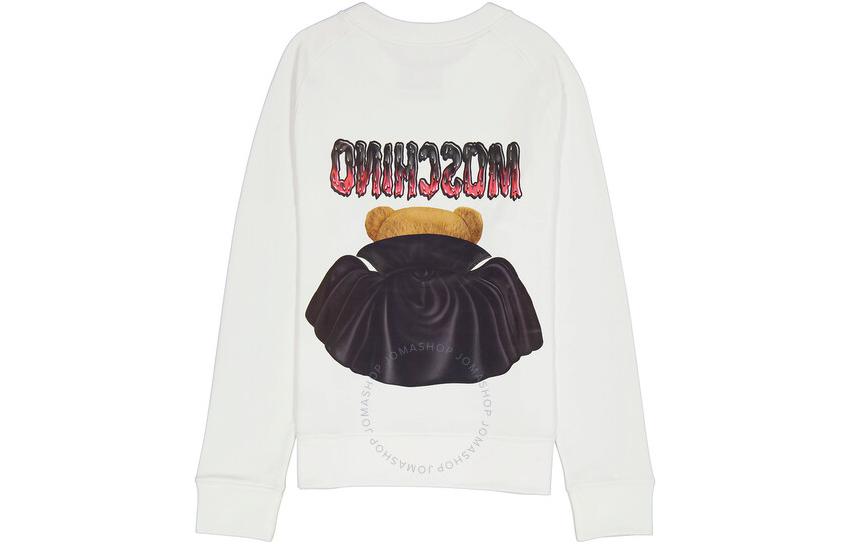 MOSCHINO White Loose Casual Sweatshirt V1719-0227-1001