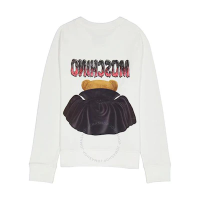 MOSCHINO White Loose Casual Sweatshirt V1719-0227-1001
