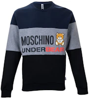 MOSCHINO Winter Navy Fleece Sweater with Printed Bear Design A1709-8126-1290 MOSCHINO Winter Navy Fleece Sweater with Printed Bear Design A1709-8126-1290
