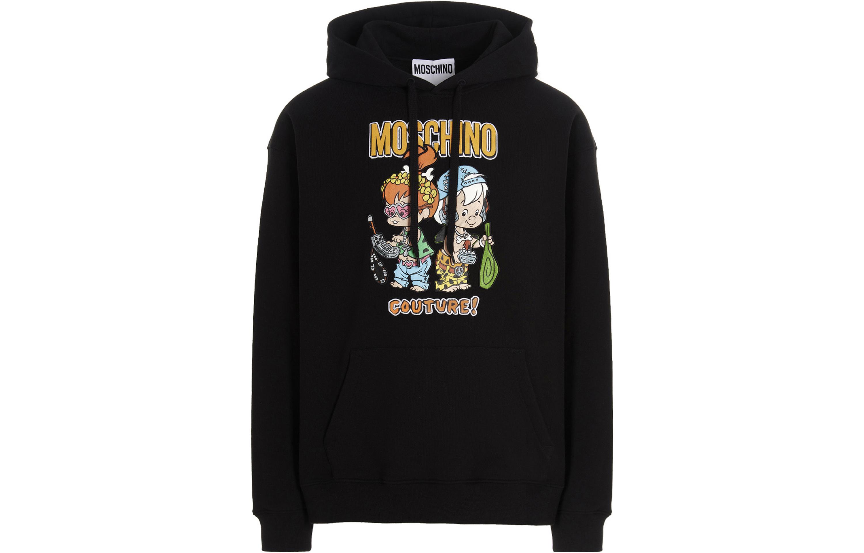 MOSCHINO THE FLINTSTONES FW22 Logo Cartoon Print Hoodie Black Unisex A1798-6028-1555