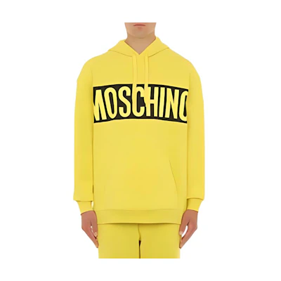 MOSCHINO Yellow Hoodie with Logo Lettering Print A1730-2028-4032