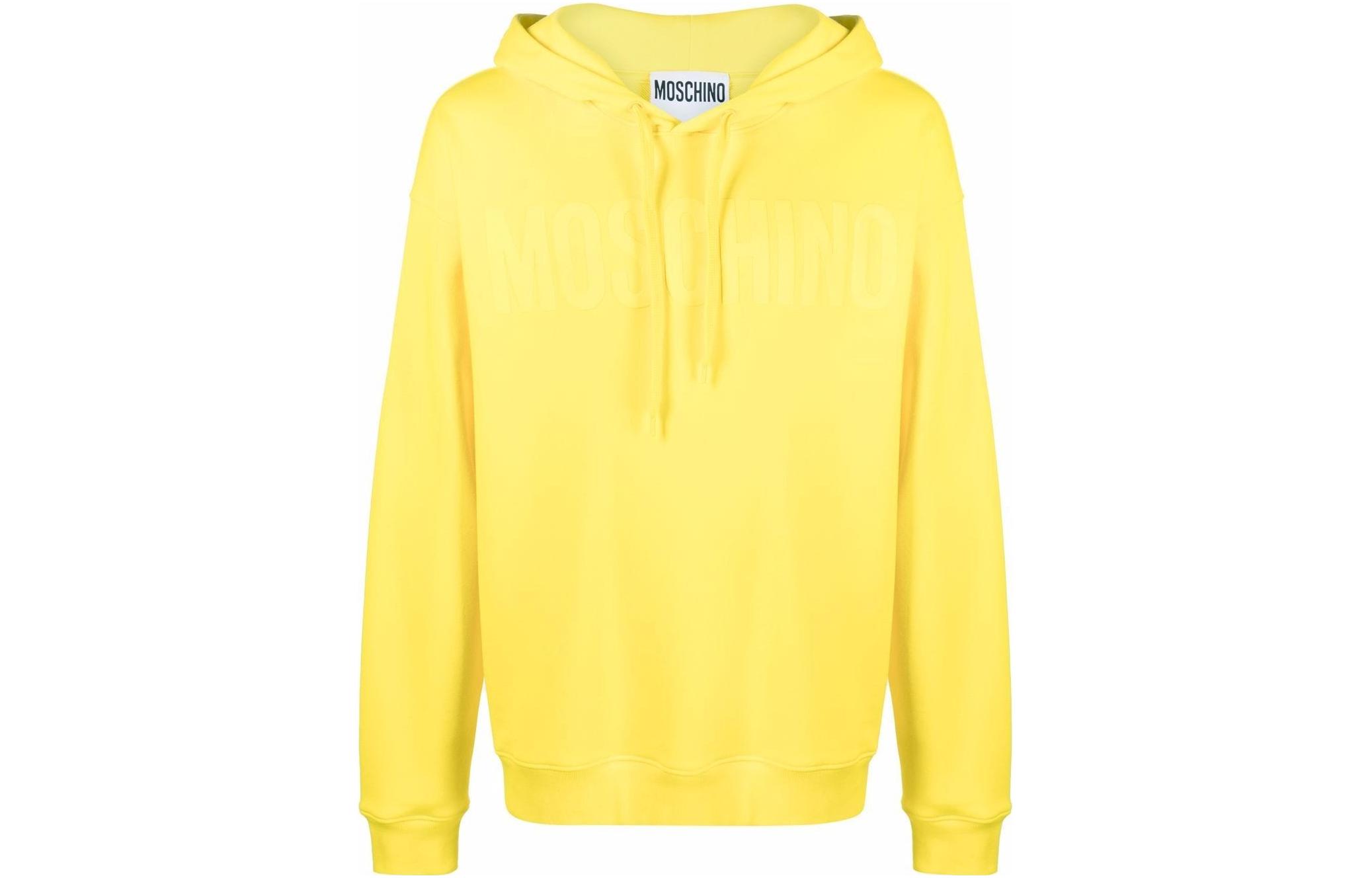 MOSCHINO Yellow Solid Color Pullover Hoodie with Drawstring J172220280033