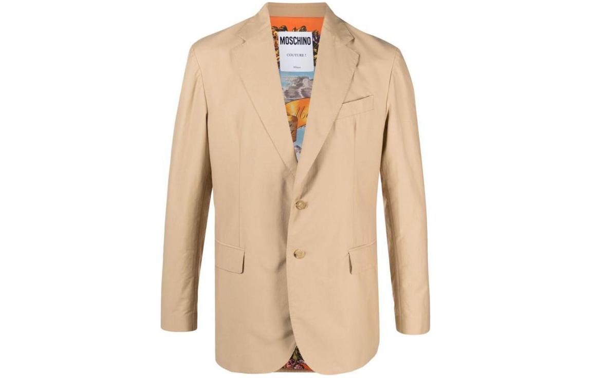 MOSCHINO Yellow Solid Color Single-Breasted Jacket A0519-0232-3081
