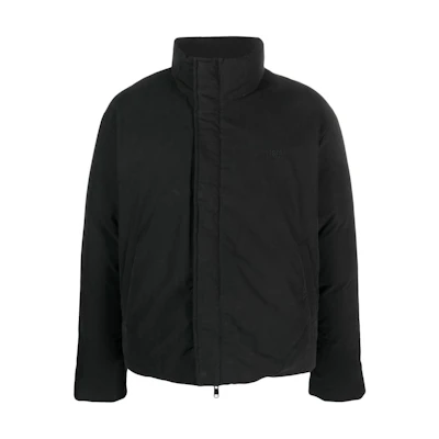 MSGM Black High-Neck Down Jacket with Embroidered Back Logo. 3540MH02237703-BLACK