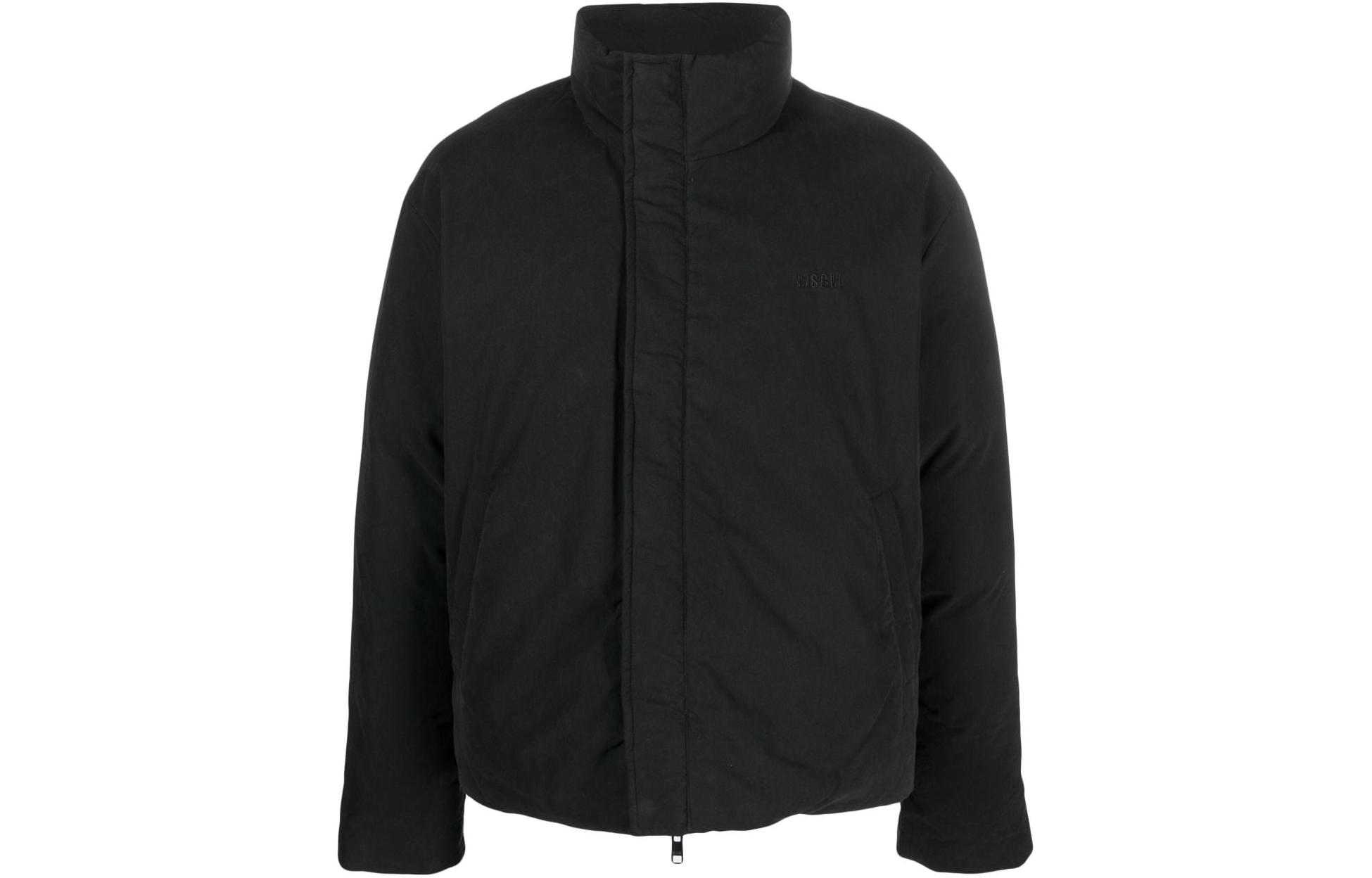 Order MSGM 黑色高领羽绒夹克 后背刺绣标志 3540MH02237703-BLACK