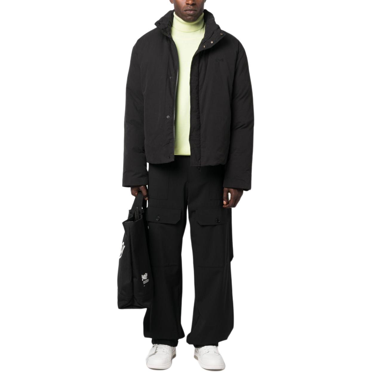 Lookbook MSGM 黑色高领羽绒夹克 后背刺绣标志 3540MH02237703-BLACK