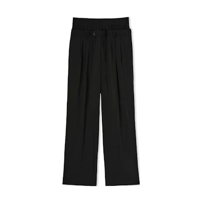 MSGM Black High-Waist Wide-Leg Relaxed Fit Casual Pants 3440MP06X23700999
