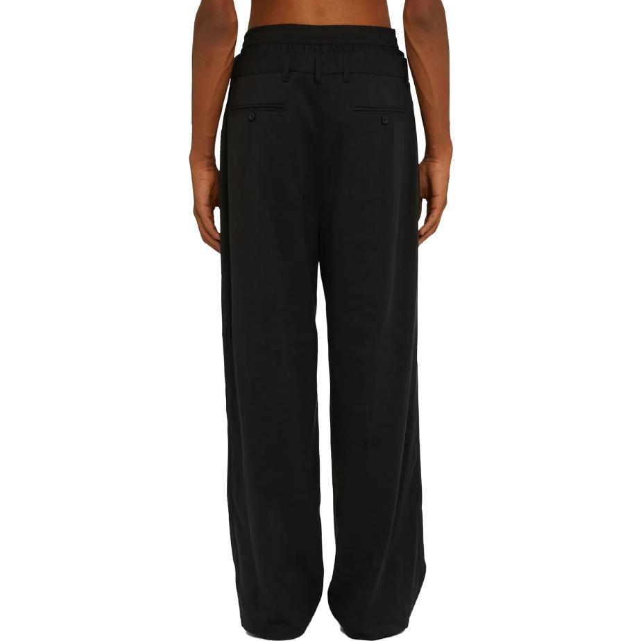 Shop MSGM Seluar Kasual Hitam Pinggang Tinggi Kaki Lebar Potongan Santai 3440MP06X23700999