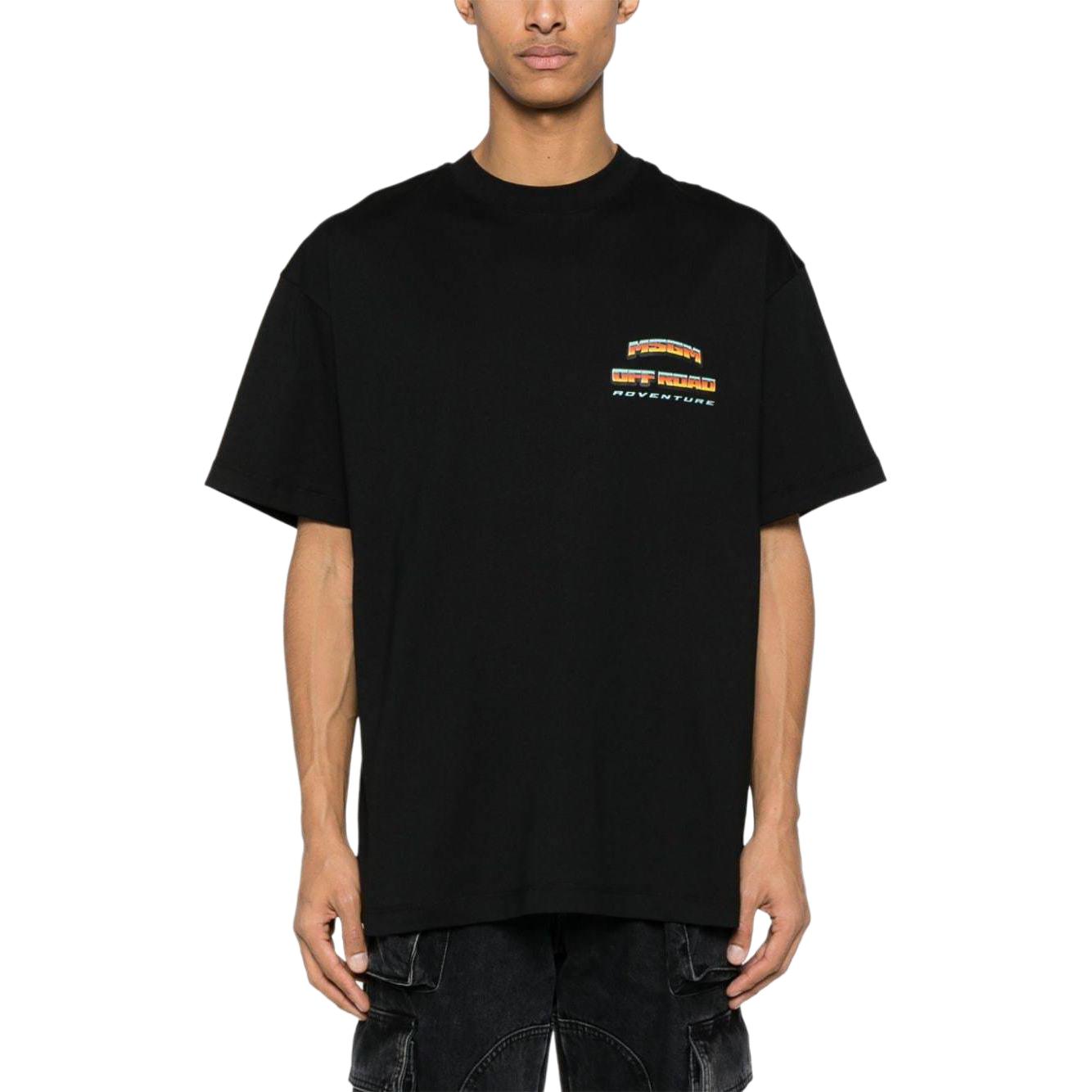 Lookbook MSGM 黑色短袖logo印花T恤。 3640MM148247002-BLACK