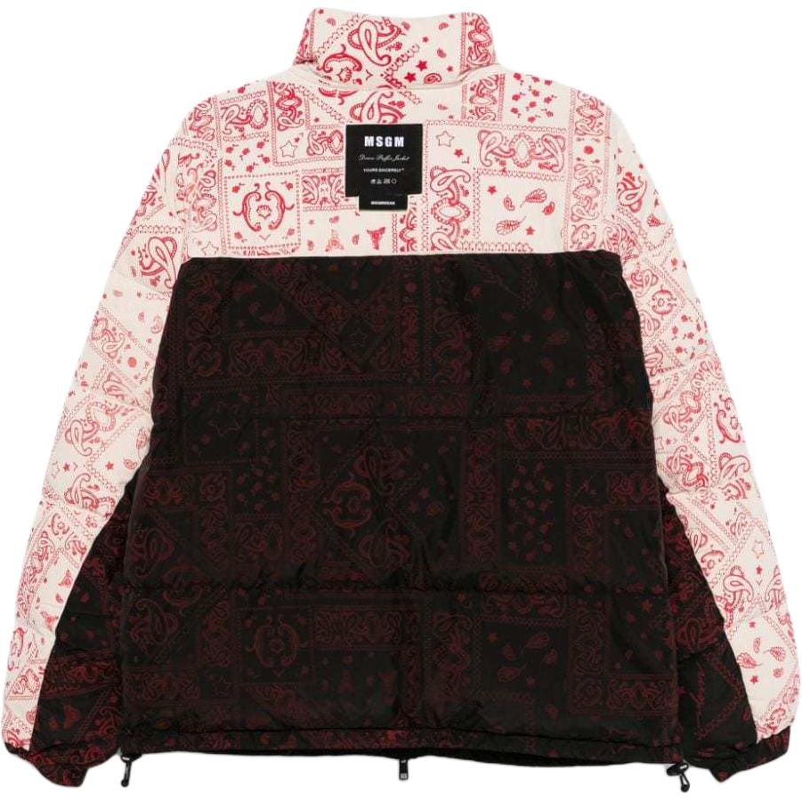 Lookbook MSGM 黑色标志拼接立领外套. 3740MH01237705-BLACK