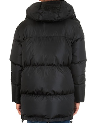 MSGM 블랙 미드 롱 후드 다운 재킷 겨울 에디션 2540MH23P-184519-99 Purchase MSGM 블랙 미드 롱 후드 다운 재킷 겨울 에디션 2540MH23P-184519-99