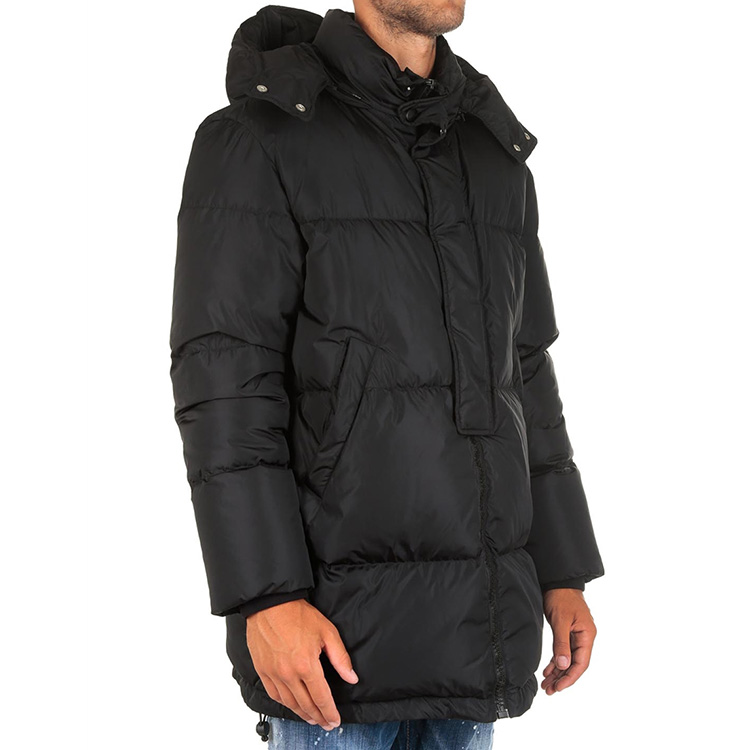 Details for MSGM 블랙 미드 롱 후드 다운 재킷 겨울 에디션 2540MH23P-184519-99