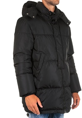 MSGM 블랙 미드 롱 후드 다운 재킷 겨울 에디션 2540MH23P-184519-99 Details for MSGM 블랙 미드 롱 후드 다운 재킷 겨울 에디션 2540MH23P-184519-99