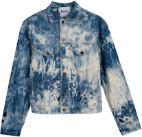 MSGM Blue Denim Jacket with Button-Up and Washed Effect Long Sleeves. 2940MH47L-207584-85 MSGM Blue Denim Jacket with Button-Up and Washed Effect Long Sleeves. 2940MH47L-207584-85