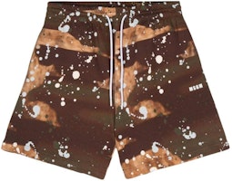 MSGM Camo Logo Print Drawstring Shorts Brown Casual Wear 3640MB77247092-37 MSGM Camo Logo Print Drawstring Shorts Brown Casual Wear 3640MB77247092-37