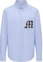 MSGM Cotton Stand Collar Letter Long Sleeve Shirt Light Blue. 3540ME04-237505-84 MSGM Cotton Stand Collar Letter Long Sleeve Shirt Light Blue. 3540ME04-237505-84