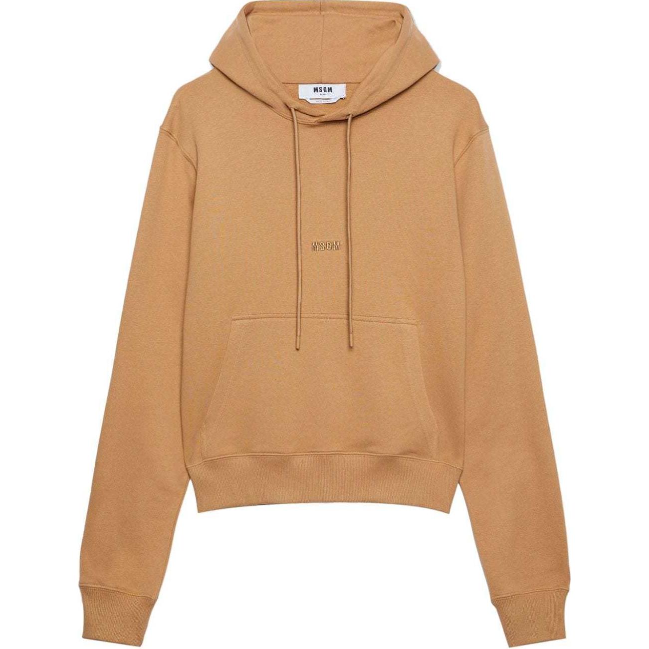 MSGM  Embroidered Logo Oversized Hoodie - Camel Brown 3740MM123247799-BROWN