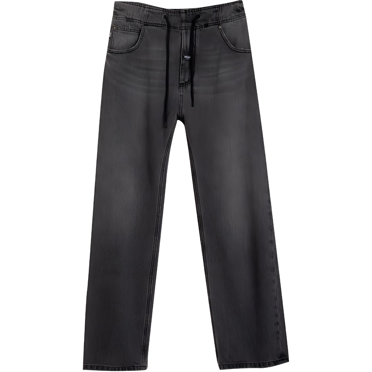 MSGM  Mid-Rise Washed Effect Drawstring Jeans Grey 2940MP81L-207573-96