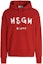 Buy MSGM 로고 프린트 레드 후드티 긴팔 맨투맨. 2000MM51520000018